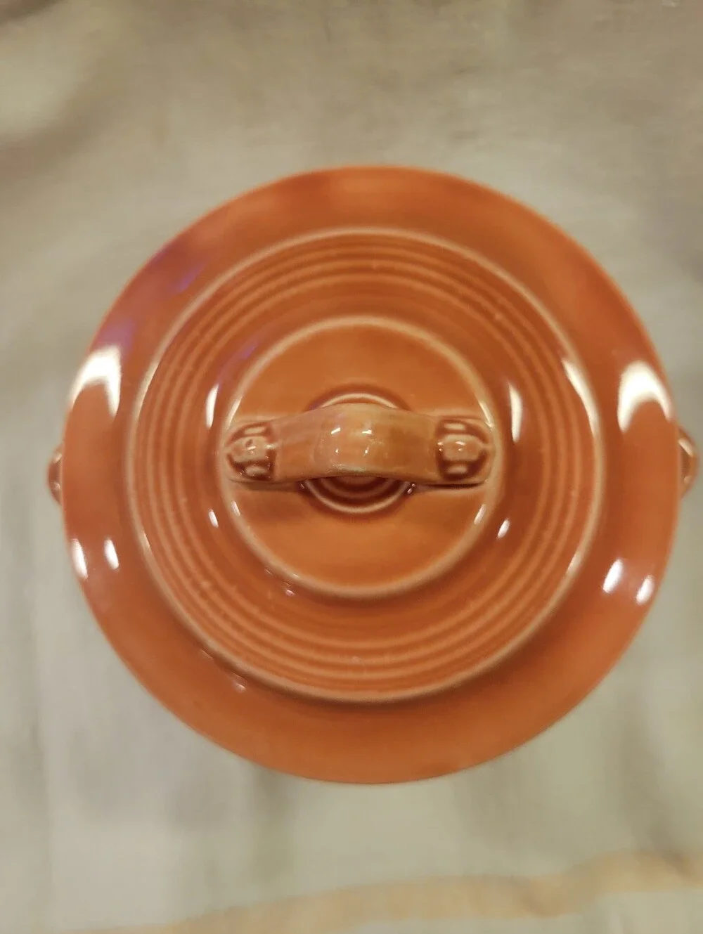 Vintage Homer Laughlin Harlequin Rose Covered Sugar Bowl Pink Fiesta Era
